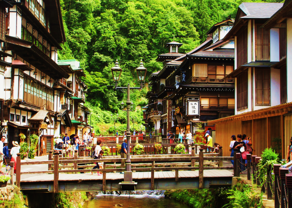 Onsen in einem Dorf